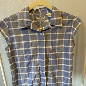 Levi's Blue Plaid Button-Up Shirt